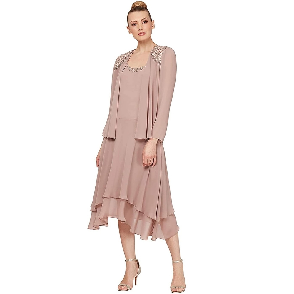 Mother of the Bride. SLNY. Size 18W Cashmere color. 2 piece